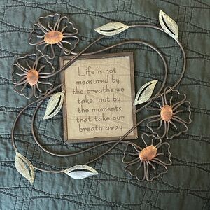 Decorative Metal Wall Art with Inspirational Quote